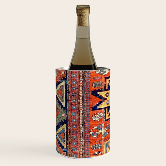 Southwestern Farmhouse II // 19th Century Colorful Red Yellow Blue Green Aztec Farm Stars Pattern Wine Chiller Gallery Image 3