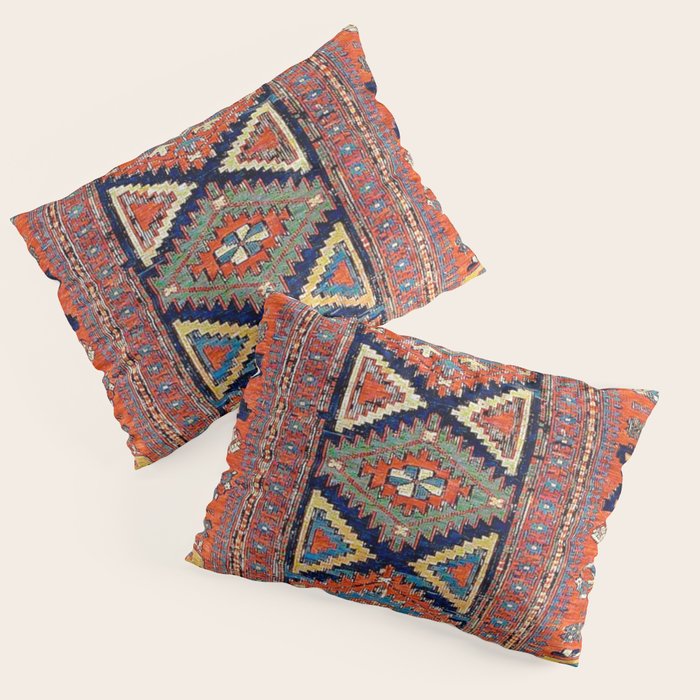 Southwestern Farmhouse II // 19th Century Colorful Red Yellow Blue Green Aztec Farm Stars Pattern Pillow Sham Gallery Image 3
