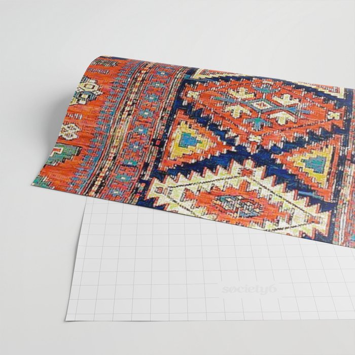 Southwestern Farmhouse II // 19th Century Colorful Red Yellow Blue Green Aztec Farm Stars Pattern Wrapping Paper Gallery Image 2