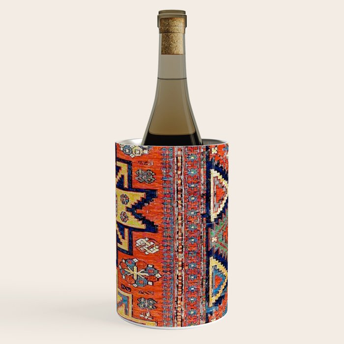 Southwestern Farmhouse II // 19th Century Colorful Red Yellow Blue Green Aztec Farm Stars Pattern Wine Chiller Gallery Image 2