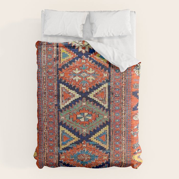 Southwestern Farmhouse II // 19th Century Colorful Red Yellow Blue Green Aztec Farm Stars Pattern Comforter Gallery Image 6
