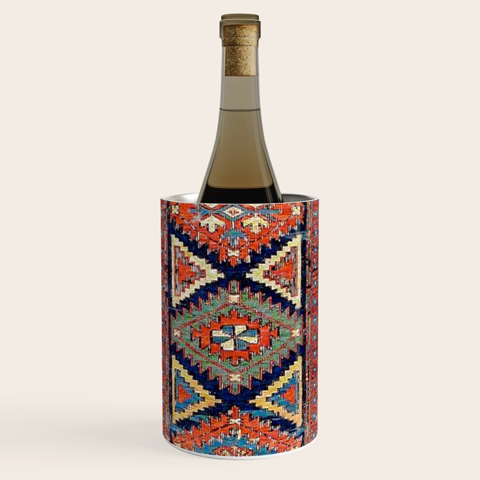 Southwestern Farmhouse II // 19th Century Colorful Red Yellow Blue Green Aztec Farm Stars Pattern Wine Chiller Gallery Image 1