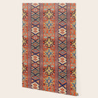 Southwestern Farmhouse II // 19th Century Colorful Red Yellow Blue Green Aztec Farm Stars Pattern Wallpaper Gallery Image 2