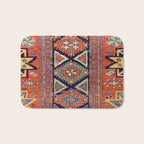 Southwestern Farmhouse II // 19th Century Colorful Red Yellow Blue Green Aztec Farm Stars Pattern Bath Mat Gallery Image 1