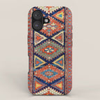 Southwestern Farmhouse II // 19th Century Colorful Red Yellow Blue Green Aztec Farm Stars Pattern iPhone Case Gallery Image 1