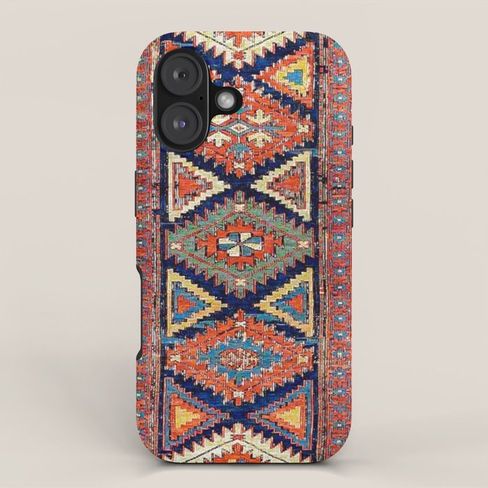 Southwestern Farmhouse II // 19th Century Colorful Red Yellow Blue Green Aztec Farm Stars Pattern iPhone Case Gallery Image 1