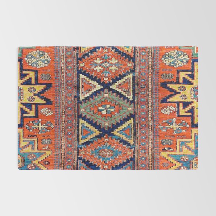 Southwestern Farmhouse II // 19th Century Colorful Red Yellow Blue Green Aztec Farm Stars Pattern Rug Gallery Image 2