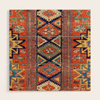 Southwestern Farmhouse II // 19th Century Colorful Red Yellow Blue Green Aztec Farm Stars Pattern Wood Wall Art Gallery Image 1