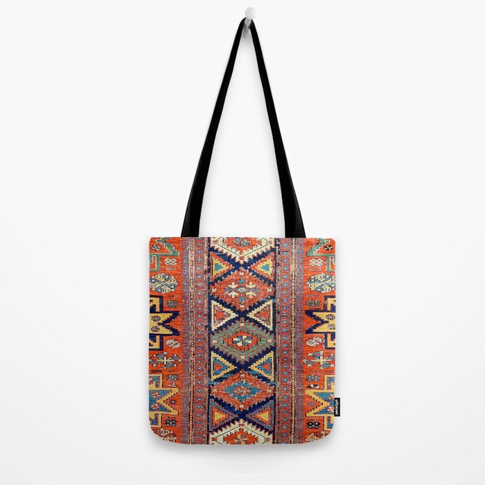 Southwestern Farmhouse II // 19th Century Colorful Red Yellow Blue Green Aztec Farm Stars Pattern Tote Bag Gallery Image 2