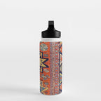 Southwestern Farmhouse II // 19th Century Colorful Red Yellow Blue Green Aztec Farm Stars Pattern Water Bottle Gallery Image 3