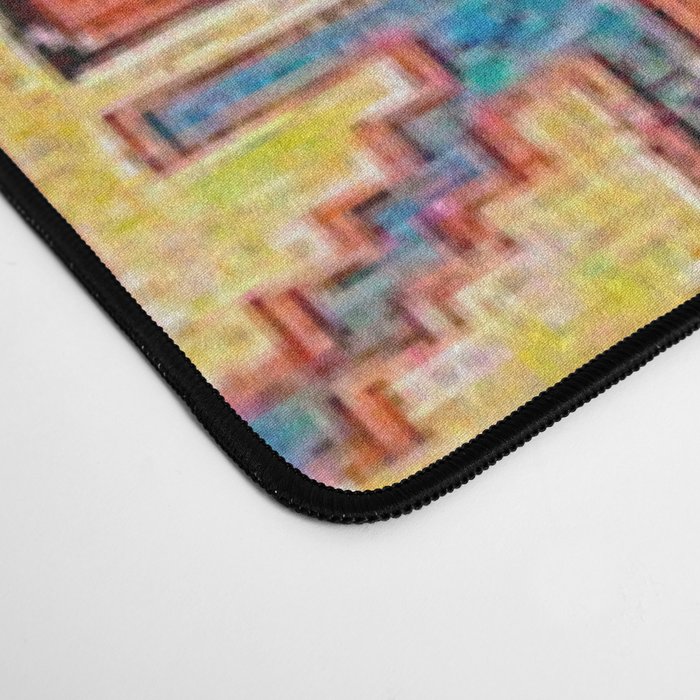 Southwestern Farmhouse II // 19th Century Colorful Red Yellow Blue Green Aztec Farm Stars Pattern Desk Mat Gallery Image 4