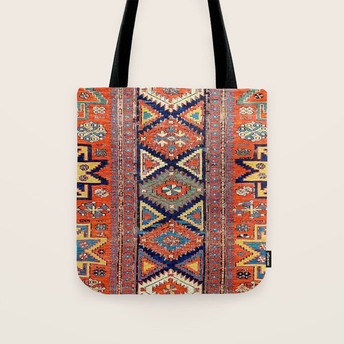 Southwestern Farmhouse II // 19th Century Colorful Red Yellow Blue Green Aztec Farm Stars Pattern Tote Bag Gallery Image 1