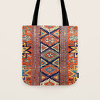 Southwestern Farmhouse II // 19th Century Colorful Red Yellow Blue Green Aztec Farm Stars Pattern Tote Bag Gallery Image 1