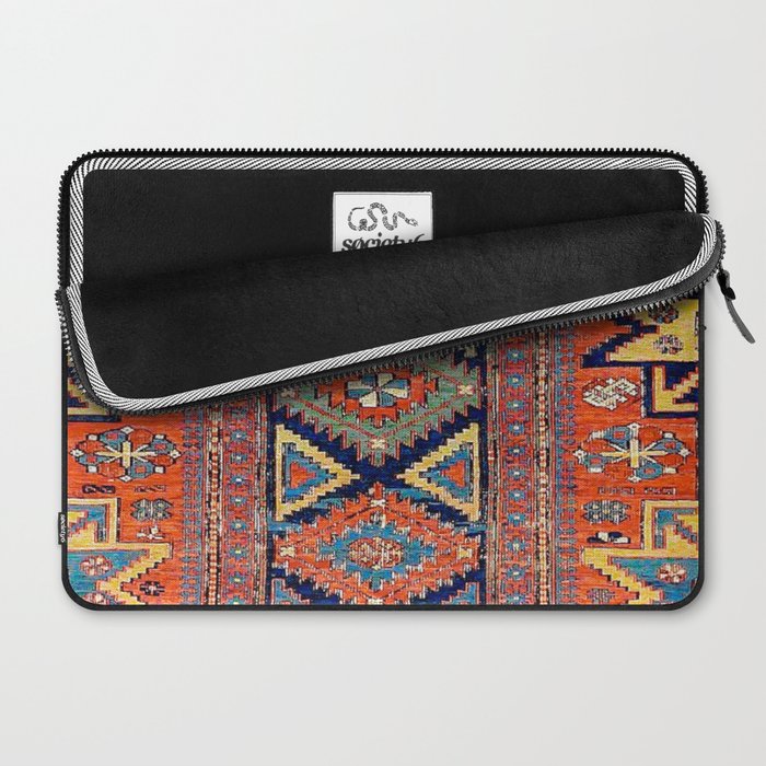 Southwestern Farmhouse II // 19th Century Colorful Red Yellow Blue Green Aztec Farm Stars Pattern Laptop Sleeve Gallery Image 2