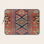 Southwestern Farmhouse II // 19th Century Colorful Red Yellow Blue Green Aztec Farm Stars Pattern Laptop Sleeve Gallery Image 1