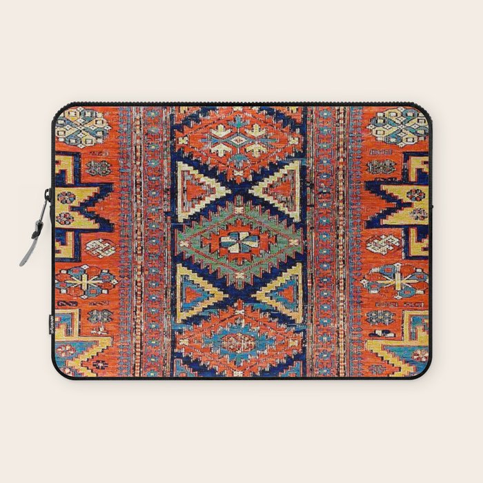 Southwestern Farmhouse II // 19th Century Colorful Red Yellow Blue Green Aztec Farm Stars Pattern Laptop Sleeve Gallery Image 1
