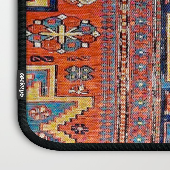 Southwestern Farmhouse II // 19th Century Colorful Red Yellow Blue Green Aztec Farm Stars Pattern Laptop Sleeve Gallery Image 3