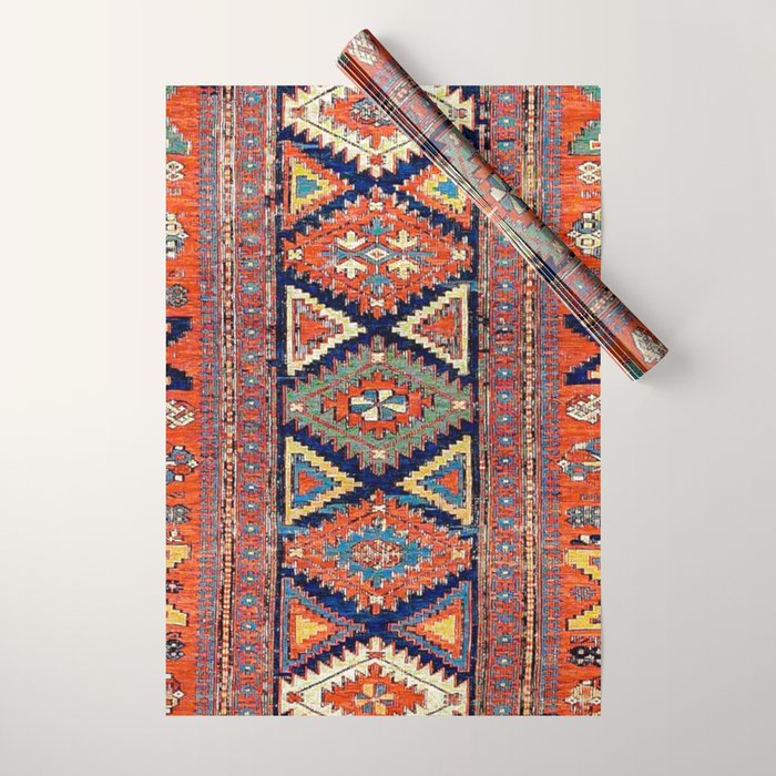 Southwestern Farmhouse II // 19th Century Colorful Red Yellow Blue Green Aztec Farm Stars Pattern Wrapping Paper Gallery Image 1