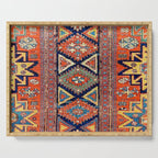 Southwestern Farmhouse II // 19th Century Colorful Red Yellow Blue Green Aztec Farm Stars Pattern Serving Tray Gallery Image 1
