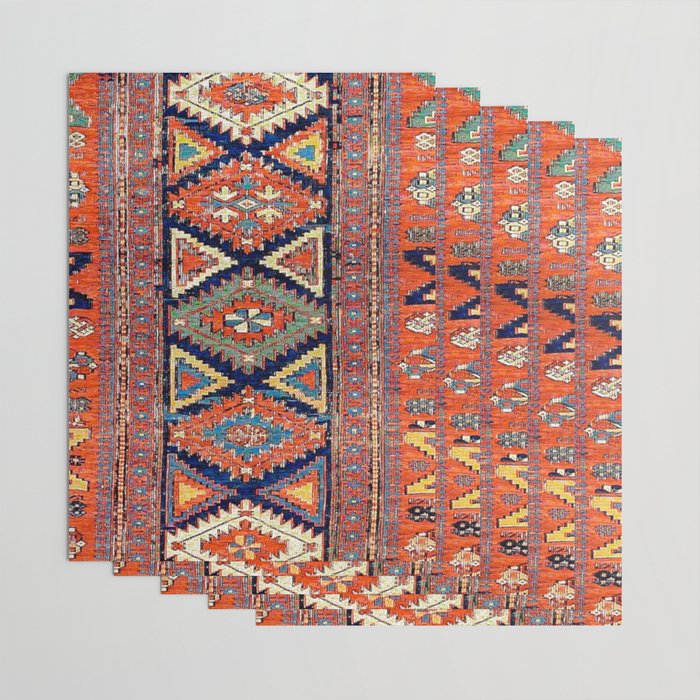 Southwestern Farmhouse II // 19th Century Colorful Red Yellow Blue Green Aztec Farm Stars Pattern Wrapping Paper Gallery Image 3