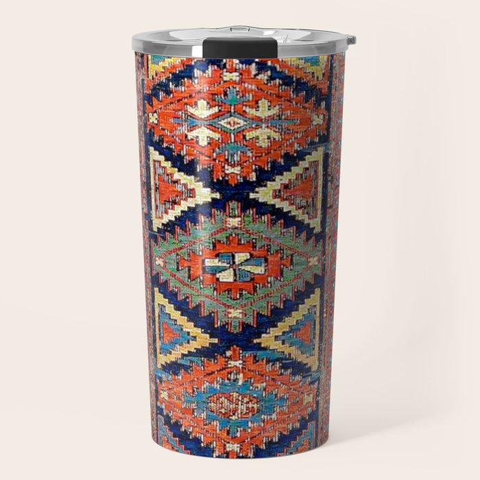 Southwestern Farmhouse II // 19th Century Colorful Red Yellow Blue Green Aztec Farm Stars Pattern Travel Mug Gallery Image 1