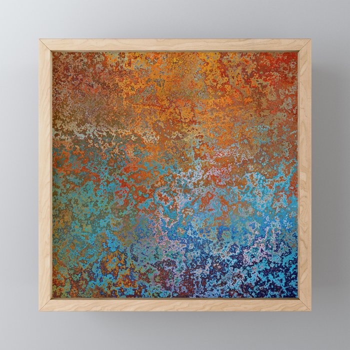 Vintage Rust, Terracotta and Blue Mini Art Print Gallery Image 1