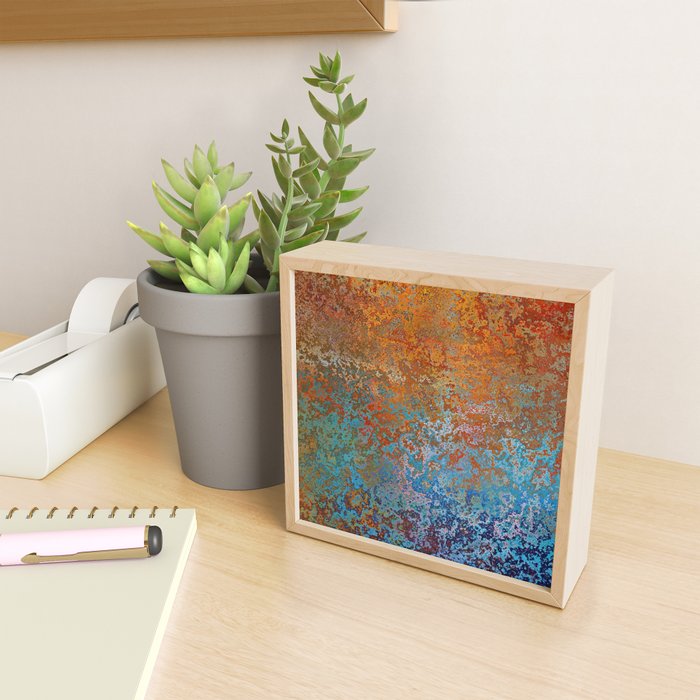 Vintage Rust, Terracotta and Blue Mini Art Print Gallery Image 2