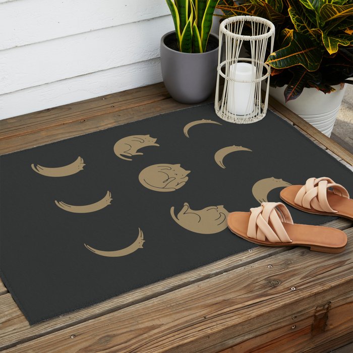 Cat Landscape 136: Cat Moon Outdoor Rug Gallery Image 2