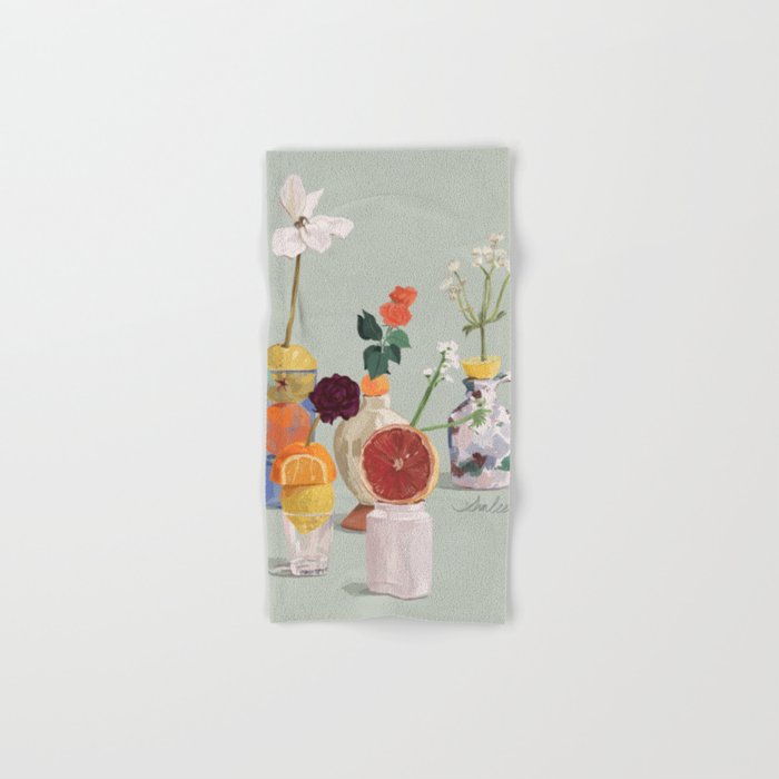 Still Life with Citrus and Flowers Bath Towel Gallery Image 1