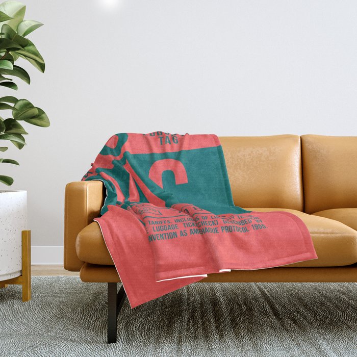 Luggage Tag B - DAC Dhaka Bangladesh Throw Blanket Gallery Image 1