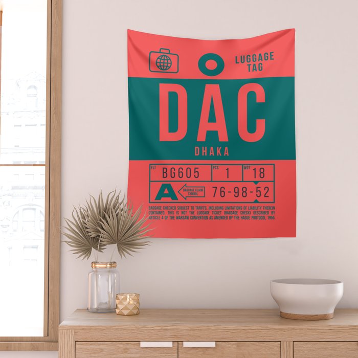 Luggage Tag B - DAC Dhaka Bangladesh Wall Tapestry Gallery Image 2