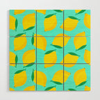Bold and Vibrant Minimal Lemon Pattern Wood Wall Art Gallery Image 1