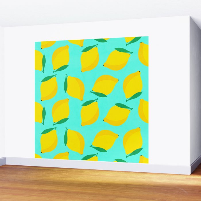 Bold and Vibrant Minimal Lemon Pattern Wall Mural Gallery Image 2