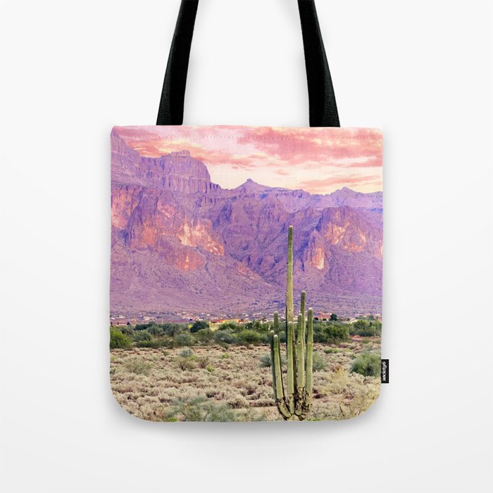 Cactus Sunset #digitalart #nature Tote Bag Gallery Image 1
