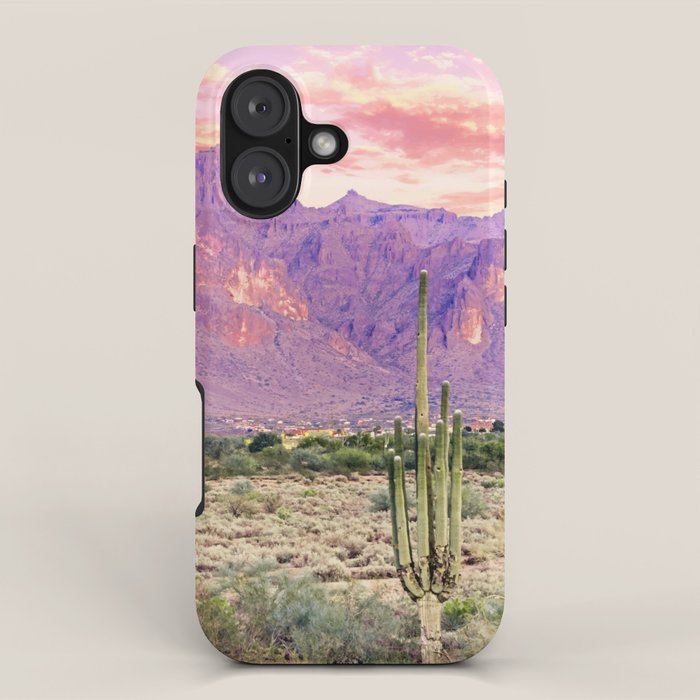 Cactus Sunset #digitalart #nature iPhone Case Gallery Image 1
