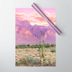 Cactus Sunset #digitalart #nature Wrapping Paper Gallery Image 1