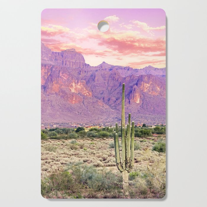 Cactus Sunset #digitalart #nature Cutting Board Gallery Image 1
