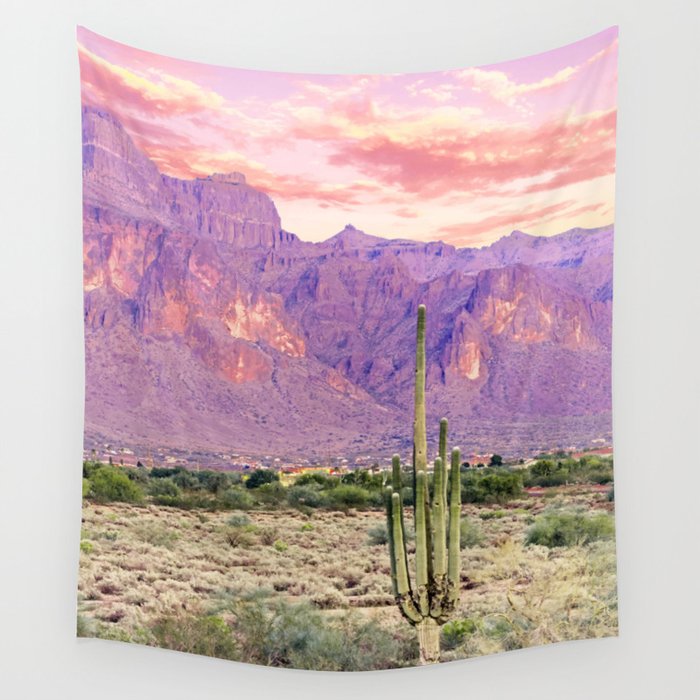 Cactus Sunset #digitalart #nature Wall Tapestry Gallery Image 4