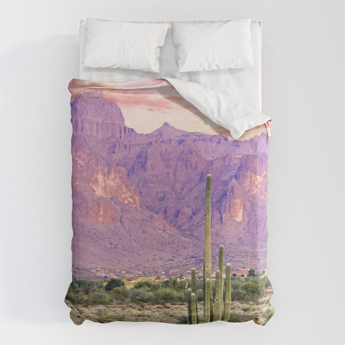 Cactus Sunset #digitalart #nature Duvet Cover Gallery Image 6
