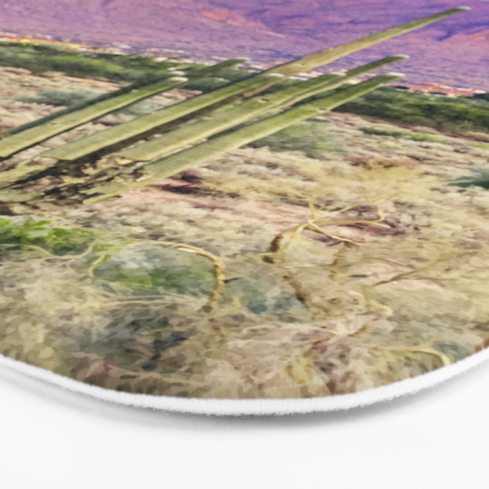 Cactus Sunset #digitalart #nature Bath Mat Gallery Image 3