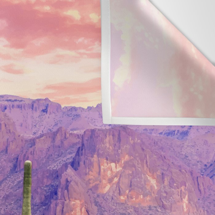 Cactus Sunset #digitalart #nature Wall Tapestry Gallery Image 3