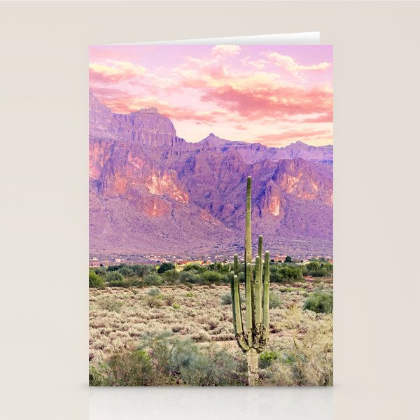 Cactus Sunset #digitalart #nature Stationery Card Gallery Image 2