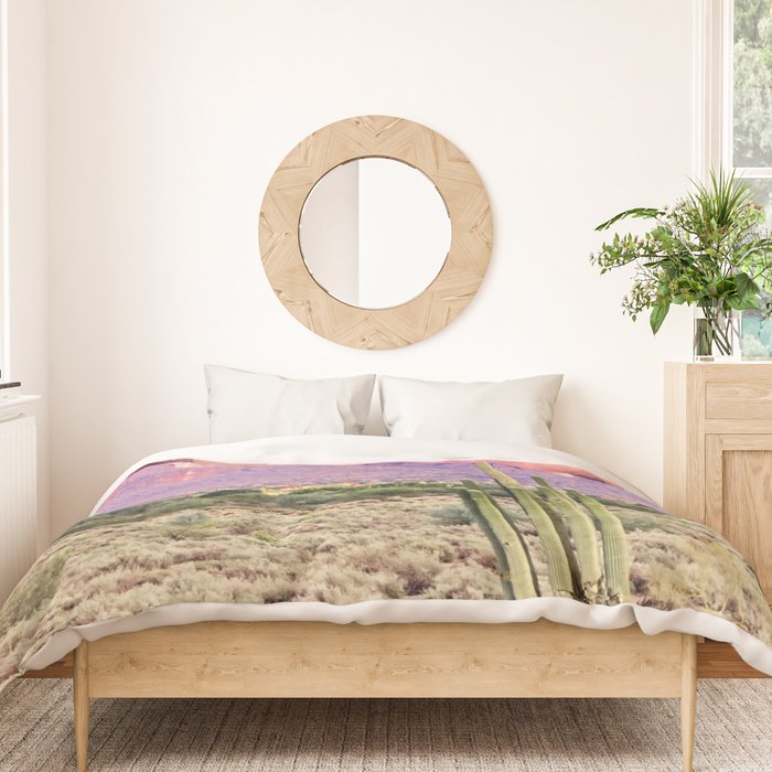 Cactus Sunset #digitalart #nature Duvet Cover Gallery Image 3