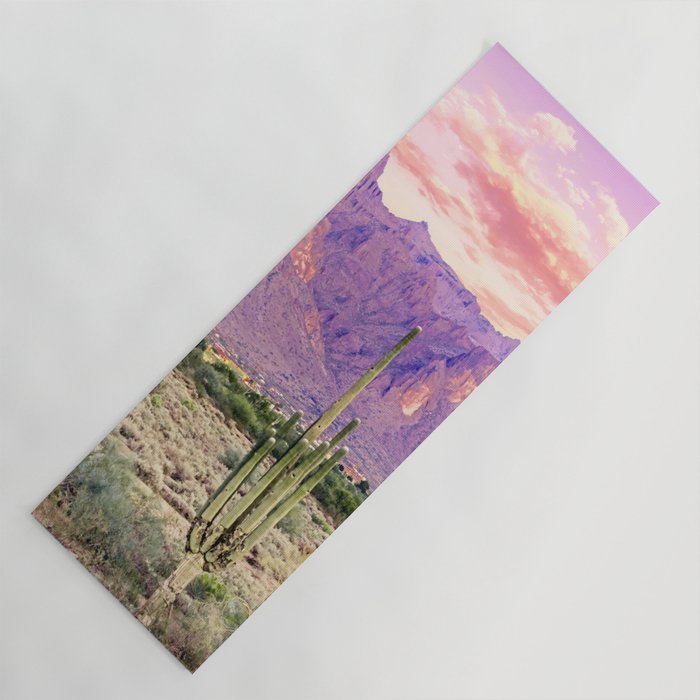 Cactus Sunset #digitalart #nature Yoga Mat Gallery Image 1