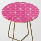 Hot Pink Stars Mid Century Modern Atomic Age Starburst Pattern Side Table Gallery Image 2