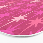 Hot Pink Stars Mid Century Modern Atomic Age Starburst Pattern Bath Mat Gallery Image 3
