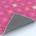 Hot Pink Stars Mid Century Modern Atomic Age Starburst Pattern Rug Gallery Image 4