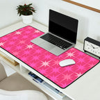 Hot Pink Stars Mid Century Modern Atomic Age Starburst Pattern Desk Mat Gallery Image 2