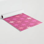 Hot Pink Stars Mid Century Modern Atomic Age Starburst Pattern Yoga Mat Gallery Image 2