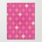 Hot Pink Stars Mid Century Modern Atomic Age Starburst Pattern Notebook Gallery Image 4